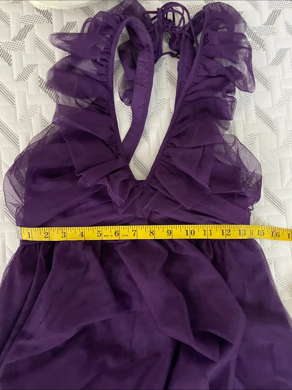 Maeve Anthropologie Mini Dress Purple Mesh Ruffle Small Cocktail Party